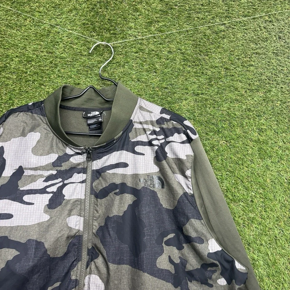 The North Face Dryver Jacket Mens 2XL Green Black Camo Full Zip Outdoor Hunting